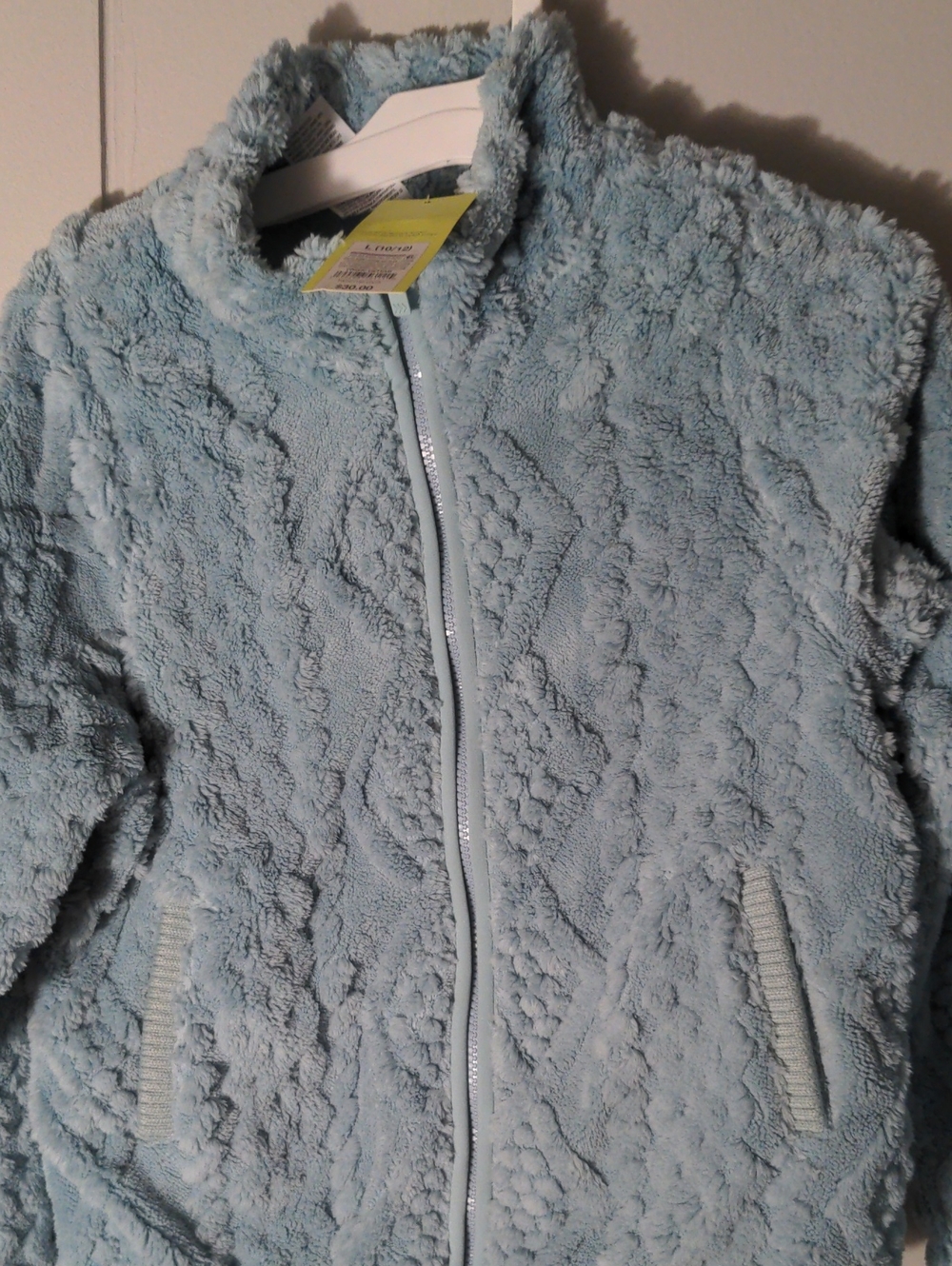 Cozy Light Blue Kid's Faux-Fur Zip Jacket
